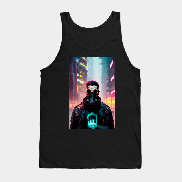 Abstract Cyberpunk Man Tank Top by Voodoo Production